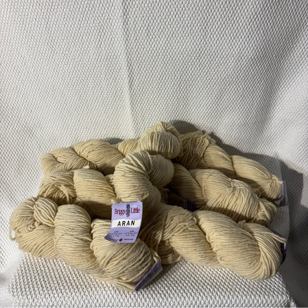 Briggs & Little Aran Yarn - Natural White 7 Skeins NEW WITH TAG